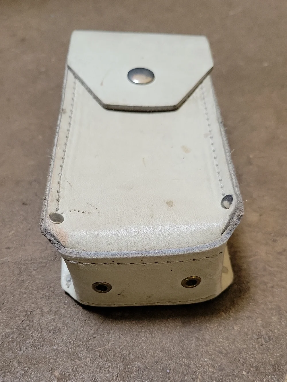 Vintage White Leather Pouch Case Utility Belt Acessorie